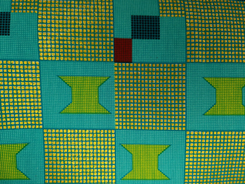 African print fabric - Exclusive Embellished Glitter effects 100% cotton - PO-5013 Kente Gold Green