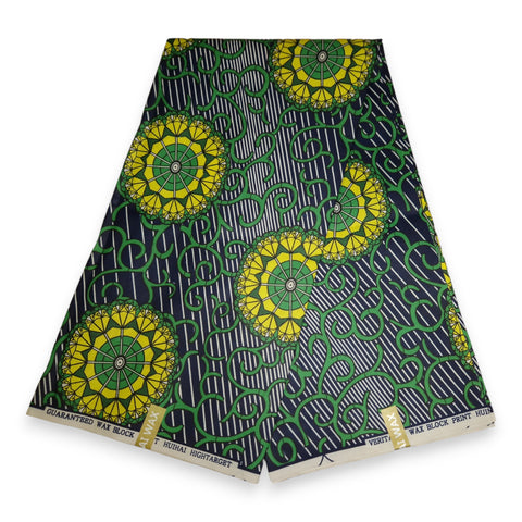 African print fabric - Green Dreamcatcher - Polycotton
