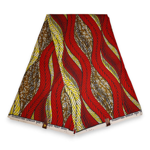 African print fabric - Red rope - Polycotton