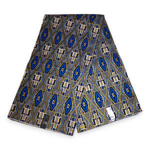 African print fabric - Exclusive Embellished Glitter effects 100% cotton - PO-5020 Kente Blue Gold