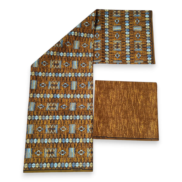 African print fabric - Two-Tone print Polycotton - 6 Yards Combination (4+2 Yards) PO-5026