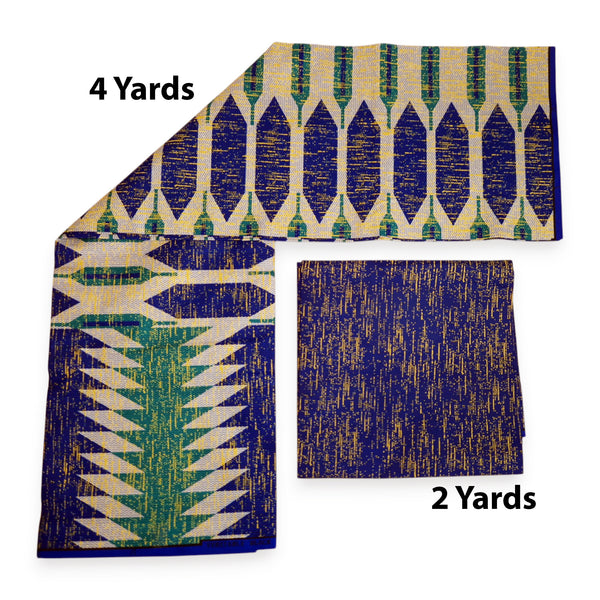 African print fabric - Two-Tone print Polycotton - 6 Yards Combination (4+2 Yards) PO-5043