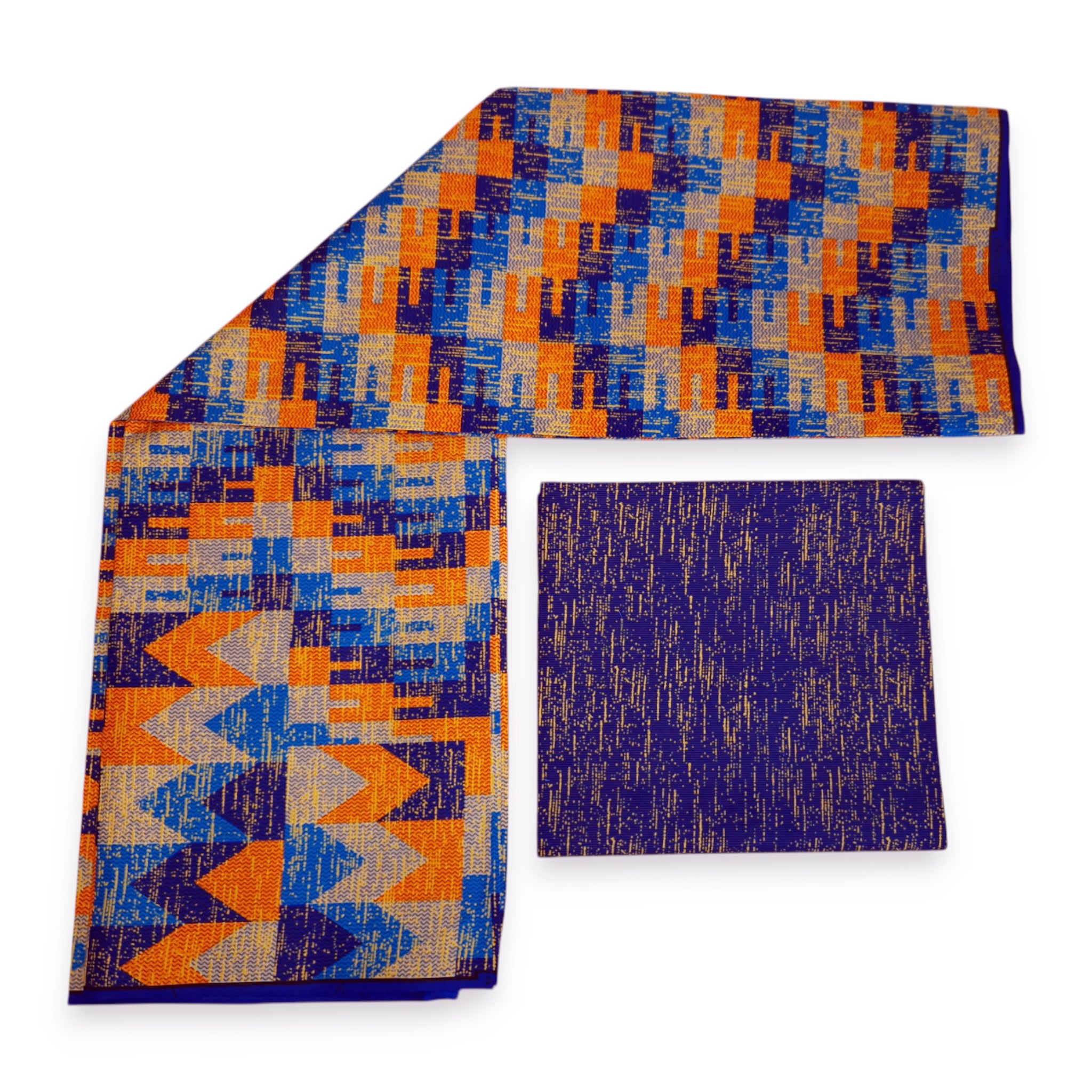 African print fabric - Two-Tone print Polycotton - 6 Yards Combination (4+2 Yards) PO-5046