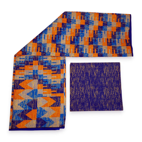 African print fabric - Two-Tone print Polycotton - 6 Yards Combination (4+2 Yards) PO-5046