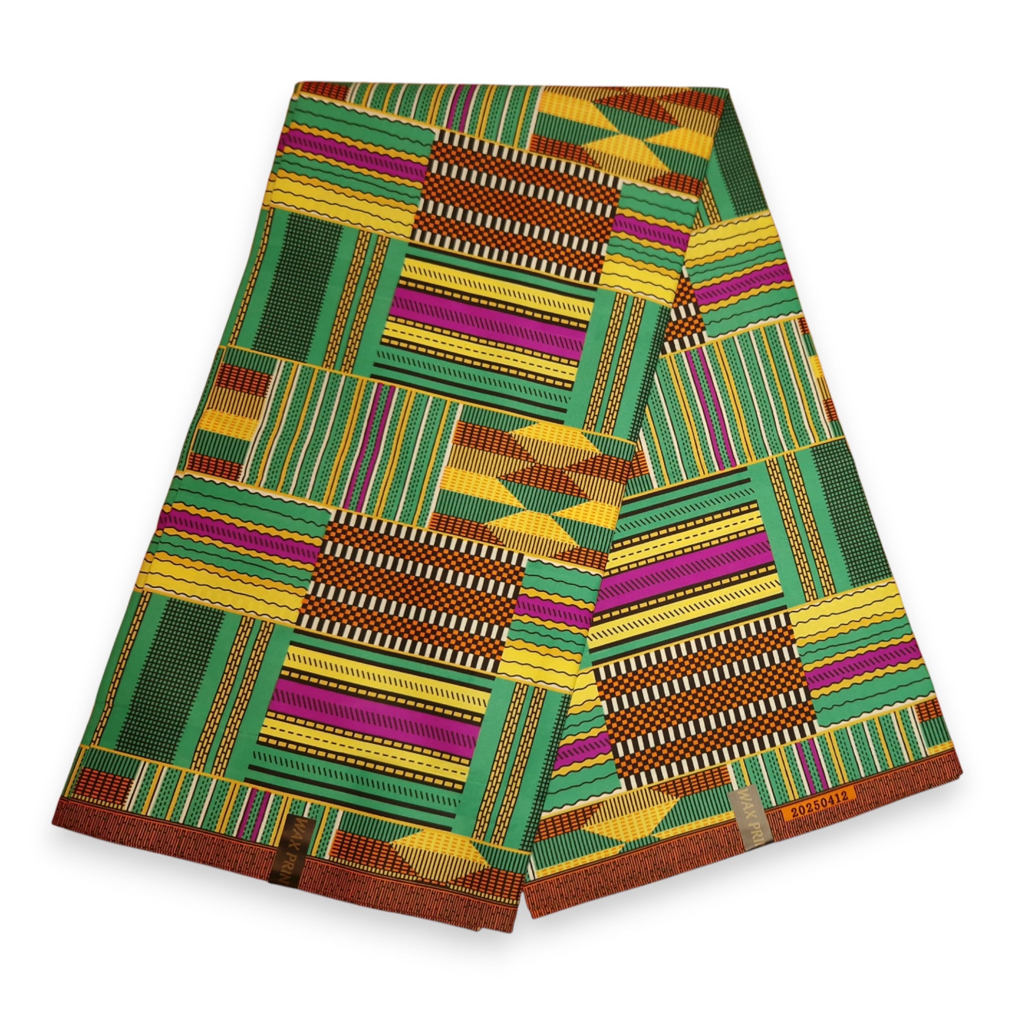 African print fabric - Green Kente PO-5066 - Polycotton