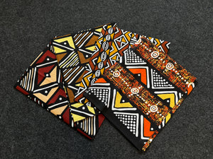 4 Fat quarters - Bogolan Quilting fabrics / Patchwork fabrics - African print fabric