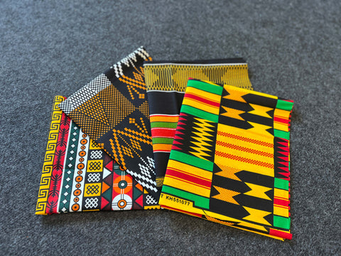 4 Fat quarters - Kente Quilting fabrics / Patchwork fabrics - African print fabric