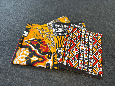 4 Fat quarters - Orange Mix Quilting fabrics / Patchwork fabrics - African print fabric