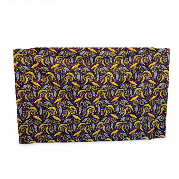 Sarong / pareo - Cotton Beachwear wrap skirt / baby carrier wrap - Yellow / pink leaves