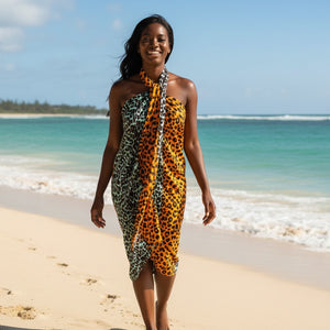 beach wrap dress sarong Sarong / pareo - Cotton Beachwear wrap skirt / baby carrier wrap