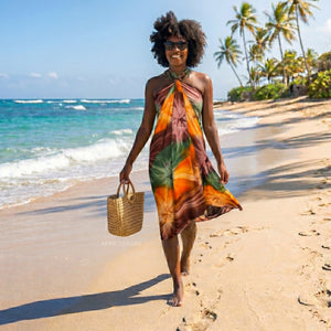 beach wrap dress sarong Sarong / pareo - Beachwear wrap skirt