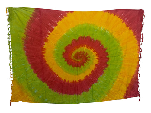 Sarong / pareo - Beachwear wrap skirt - Tie dye Multicolor