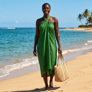 Sarong / pareo - Beachwear wrap skirt - Green Sarong / pareo - Beachwear wrap skirt - Green