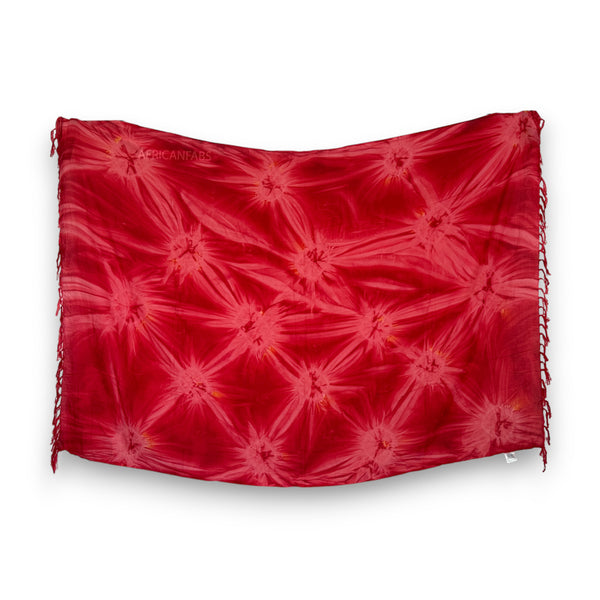 Sarong / pareo - Beachwear wrap skirt - Tie dye red