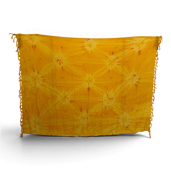 Sarong / pareo - Beachwear wrap skirt - Yellow Orange Sunset Tie Dye