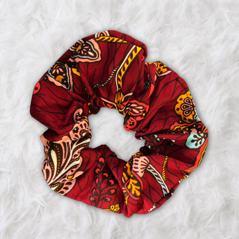African print Scrunchie - XL Hair Accessories - Red floral life