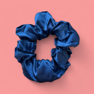 Deluxe Scrunchie Satin - Hair Accessories - Blue