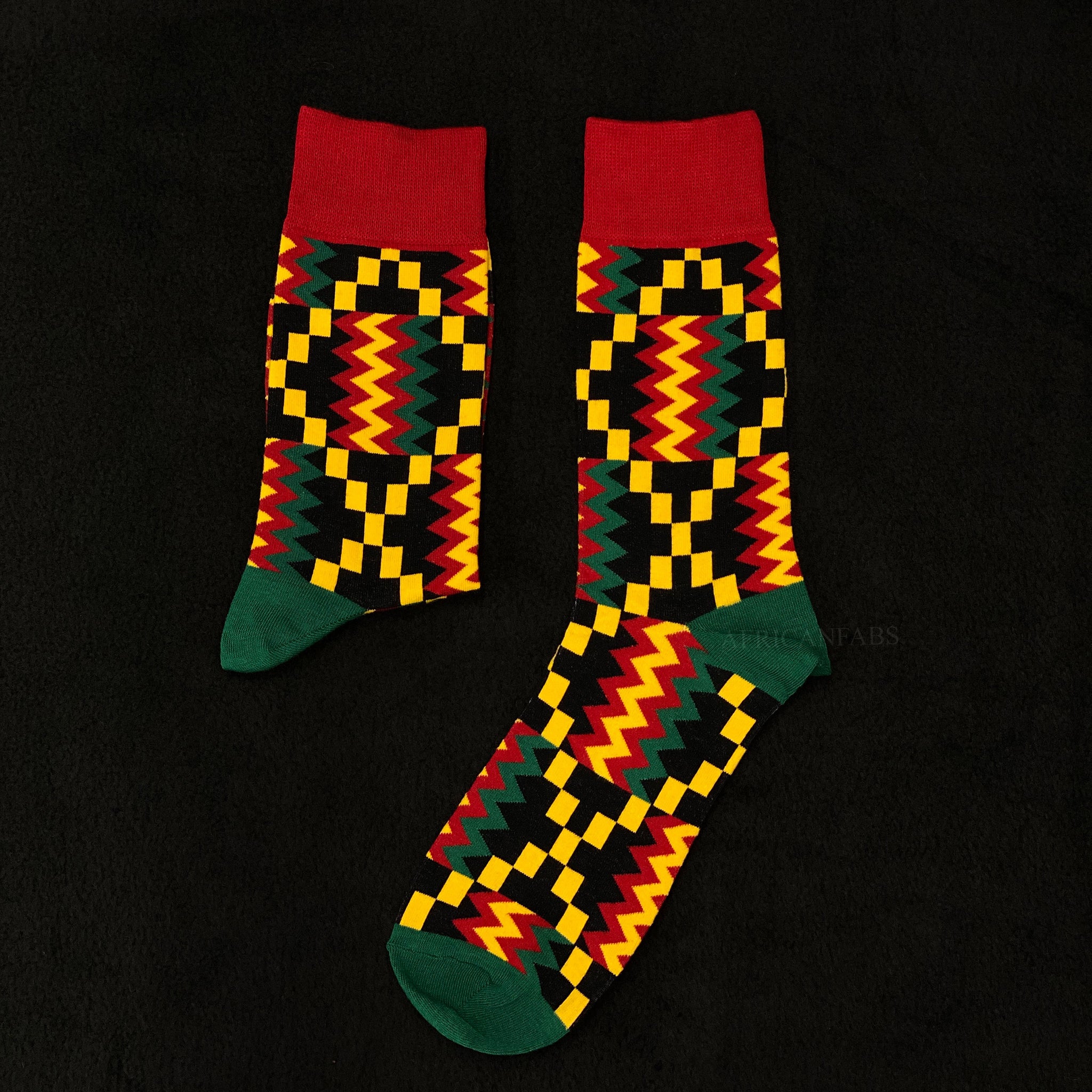 African socks / Afro socks / Kente socks - Red