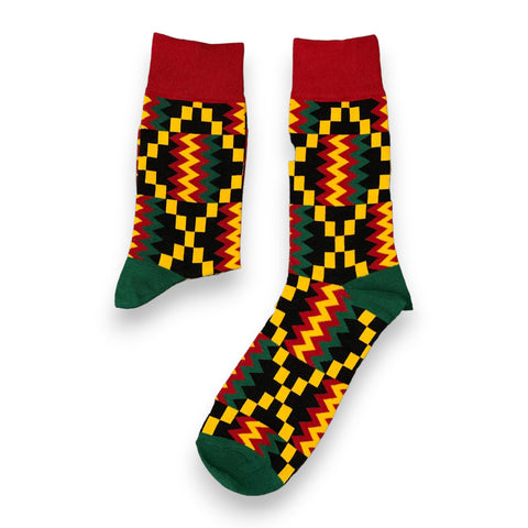 African socks / Afro socks / Kente socks - Red