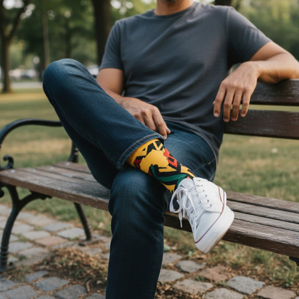 African socks / Afro socks set MEDAASE in pouch - Set of 5 pairs