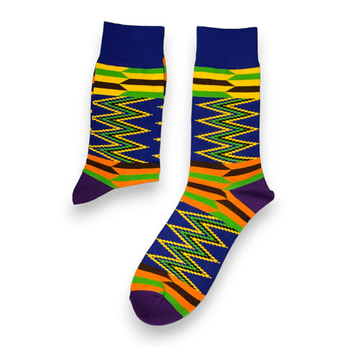 African socks / Afro socks / Set of 3 pairs - Blue