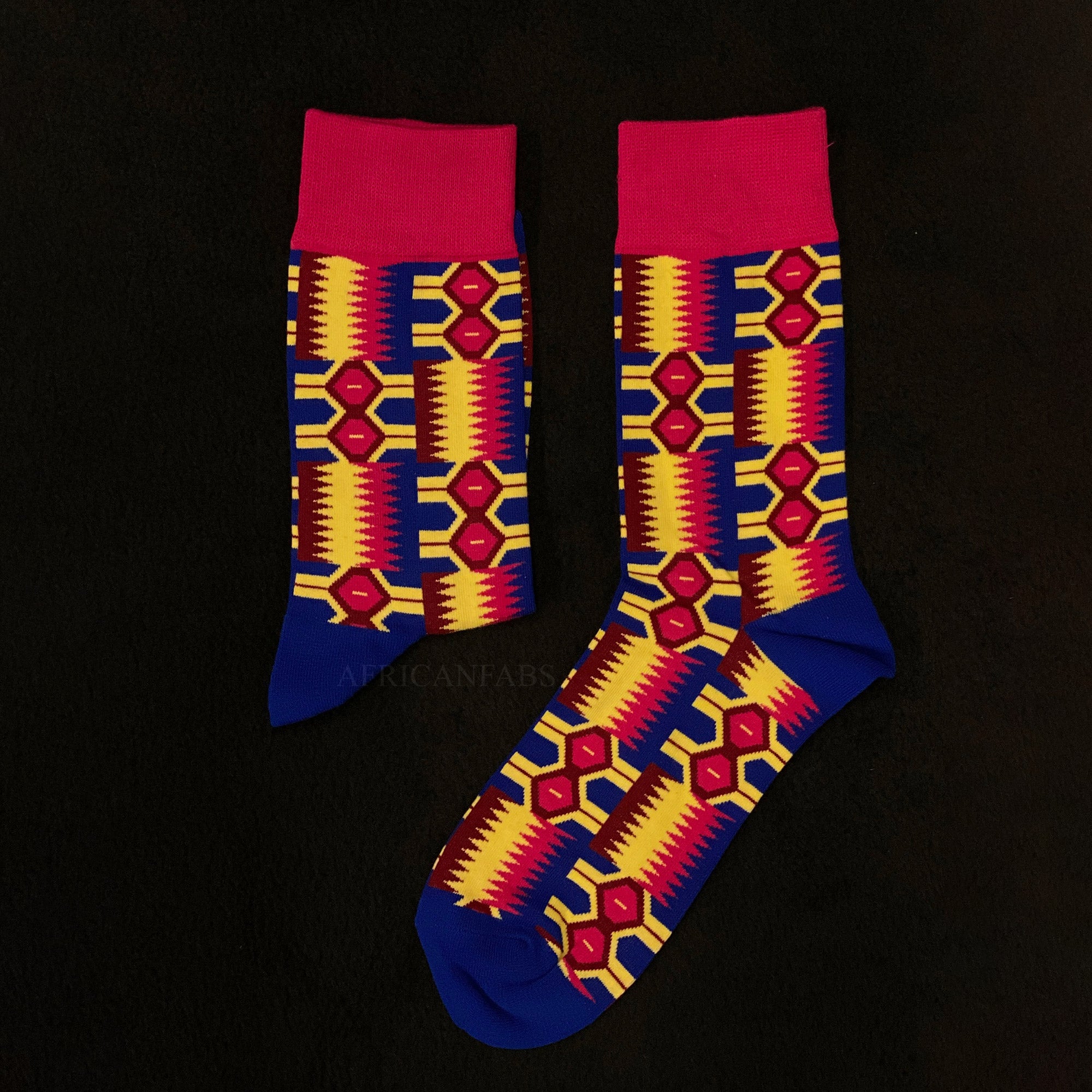 African socks / Afro socks / Kente socks - Pink