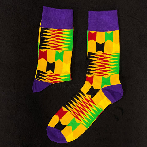 African socks / Afro socks / Kente socks - Purple