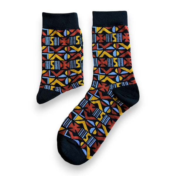 African socks / Afro socks set MENSAH in pouch - Set of 5 pairs