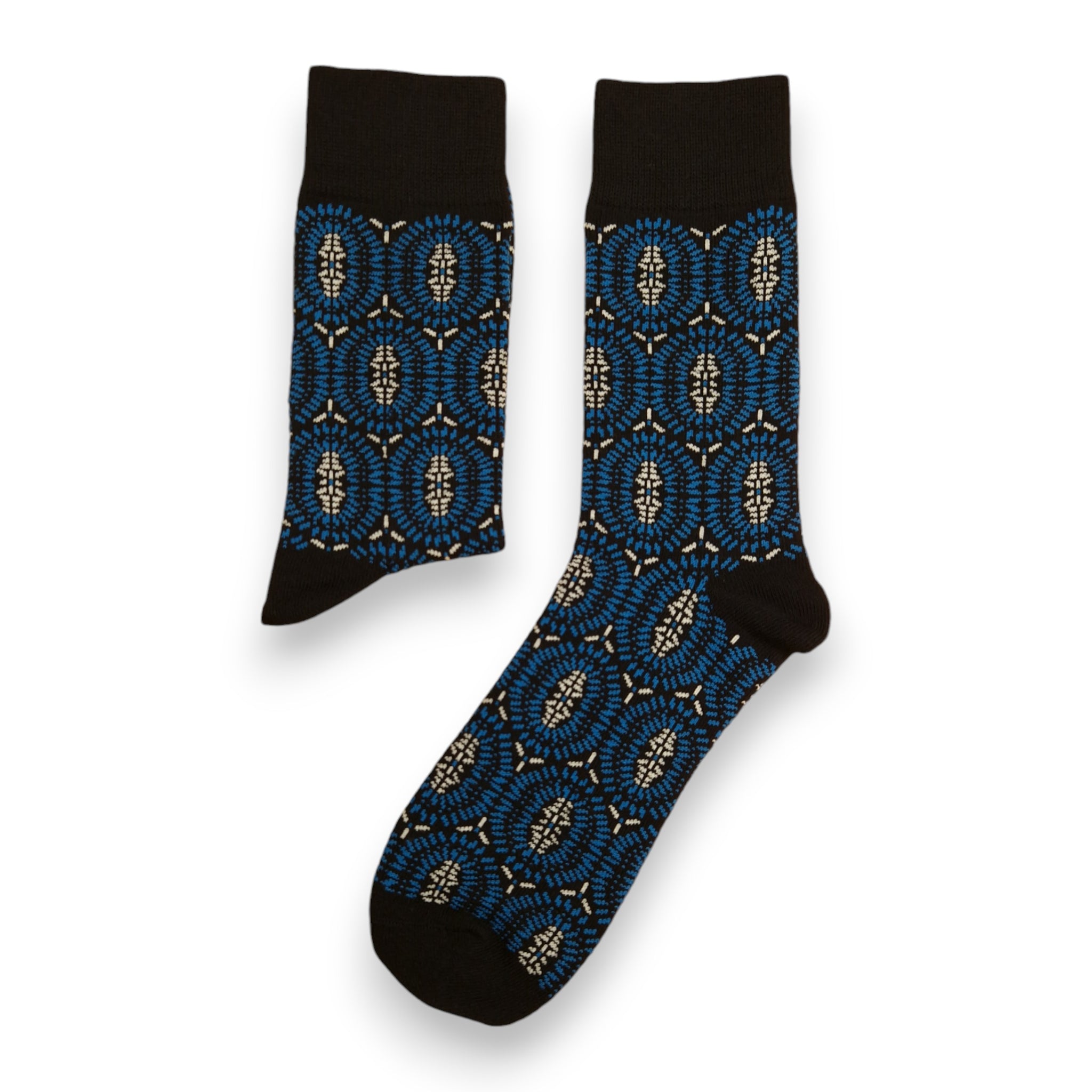 African socks / Afro socks - Blue Bogolan