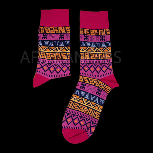 African socks / Afro socks set SANKOFA in pouch - Set of 5 pairs