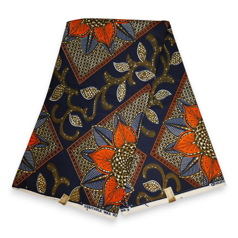 African fabric Super Wax - Orange disks