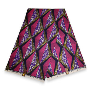 African print fabric - Pink Triangles - Polycotton