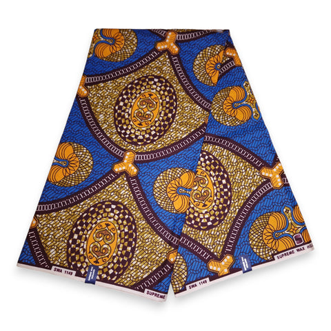 African Wax print fabric - Blue style