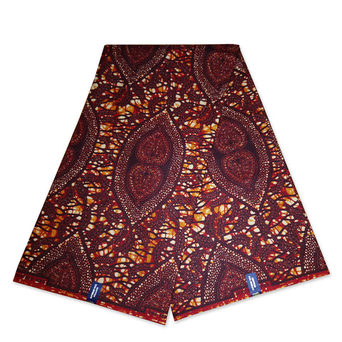 African Wax print fabric - Brown / bronze branches