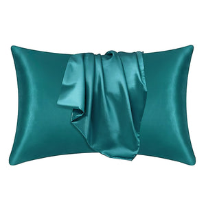 Satin pillow case Teal 60 x 70 cm pillow size - Silky satin pillowcase / cushion cover