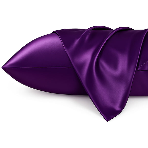 2 PIECES - Satin pillow case Purple 60 x 70 cm pillow size - Silky satin pillowcase / cushion cover