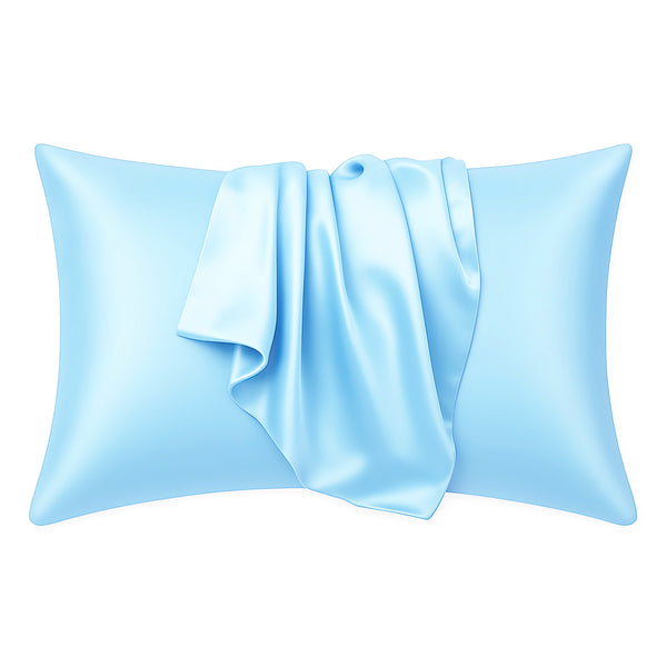Satin pillow case Light blue 60 x 70 cm pillow size - Silky satin pillowcase / cushion cover