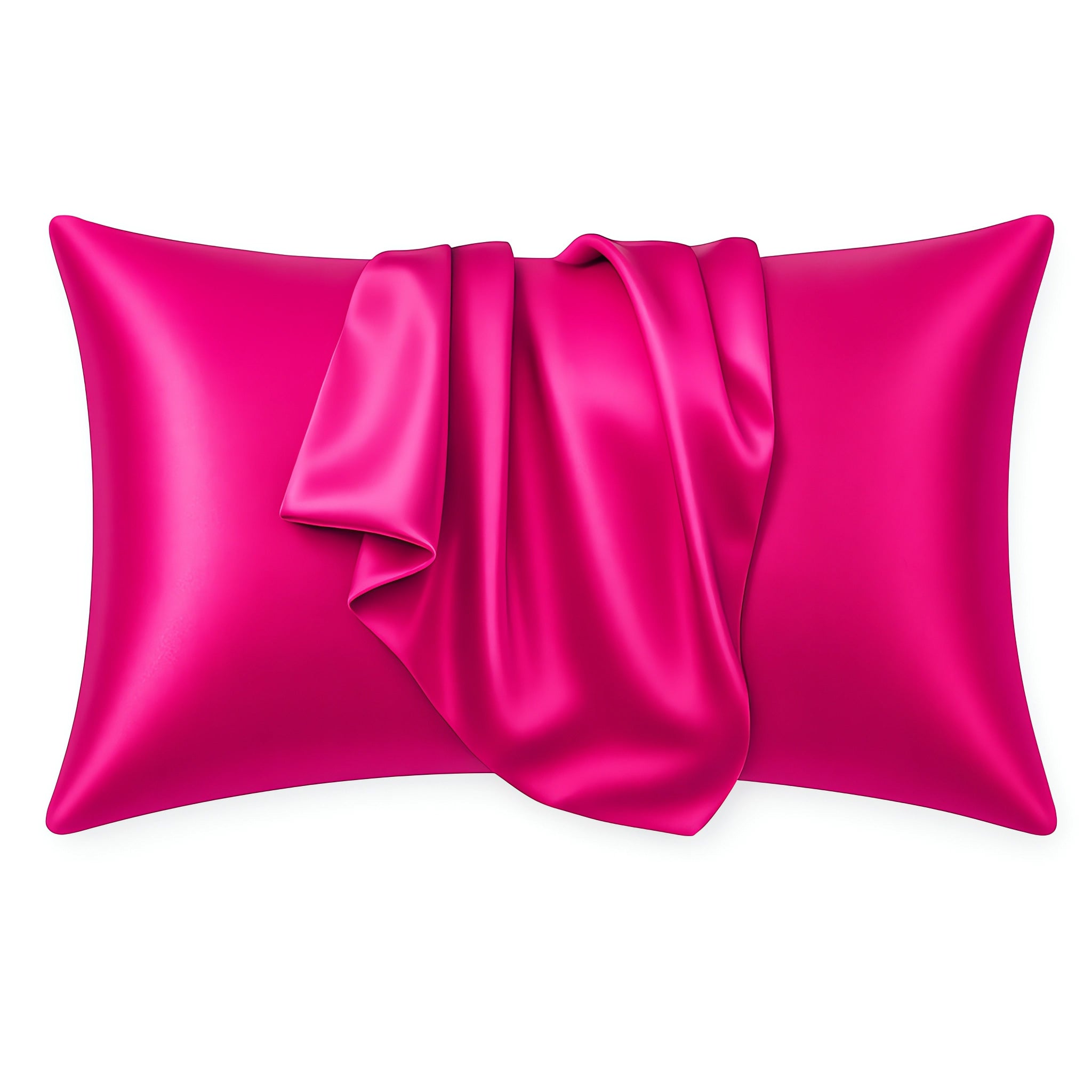 Satin pillow case Fuchsia 60 x 70 cm pillow size - Silky satin pillowcase / cushion cover