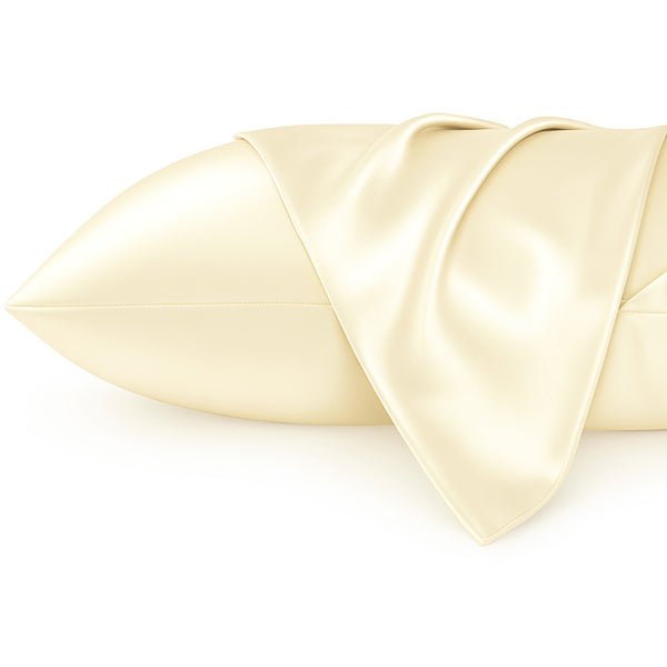 Satin pillow case Ivory 60 x 70 cm pillow size - Silky satin pillowcase / cushion cover