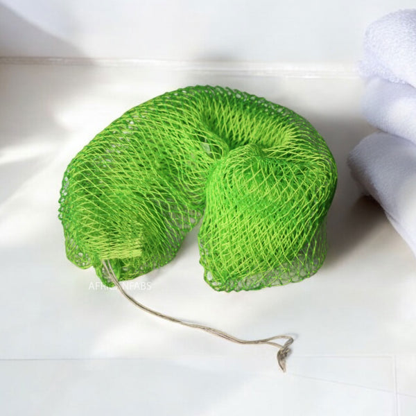 African net sponge / African exfoliating net / Sapo sponge - Neon green