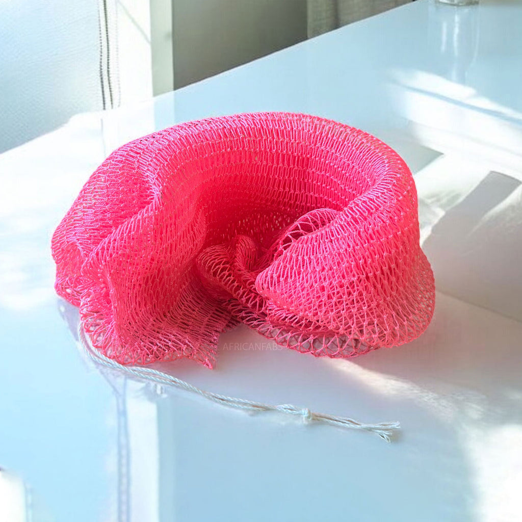 Red Sponge Net African net sponge / African exfoliating net / Sapo sponge - Pink ...