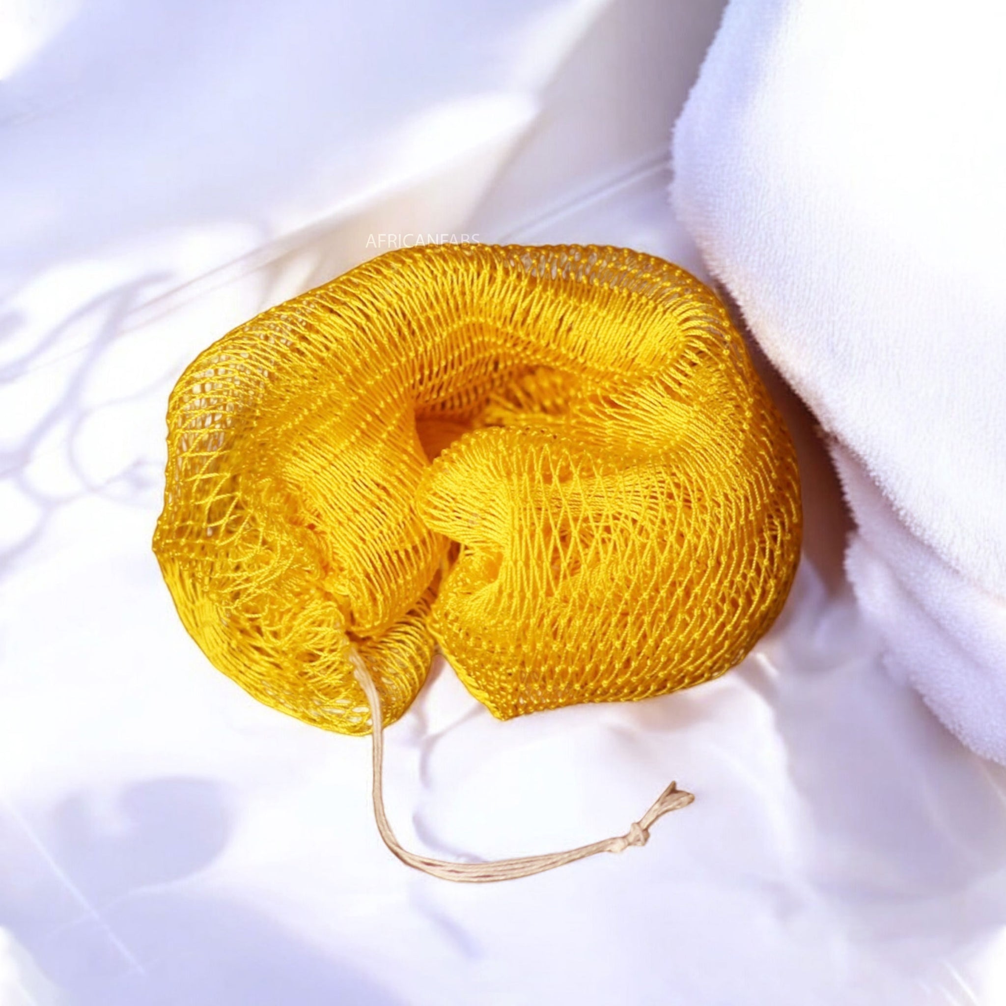African net sponge / African exfoliating net / Sapo sponge - Honey yellow