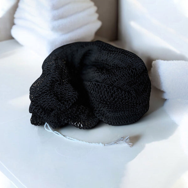 African net sponge / African exfoliating net / Sapo sponge - Black