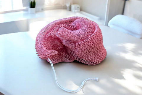 African net sponge / African exfoliating net / Sapo sponge - Pastel Pink