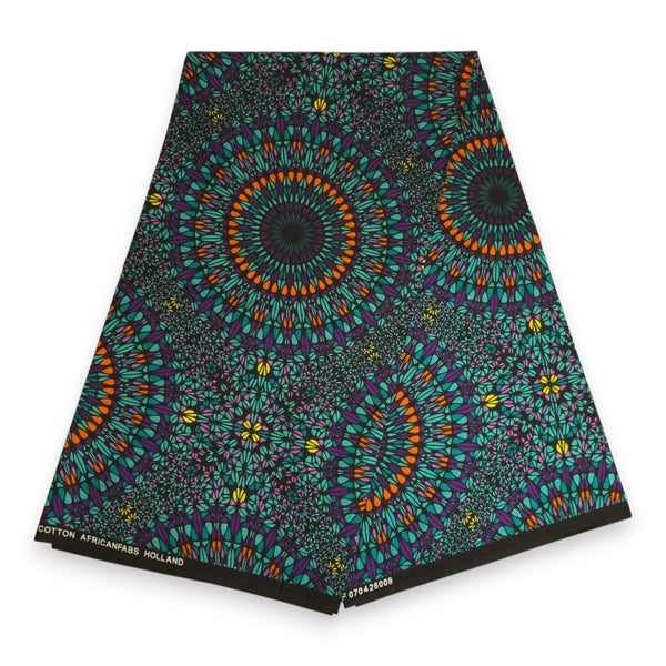 African print Sun visor cap - Turquoise Purple Ocean Eye