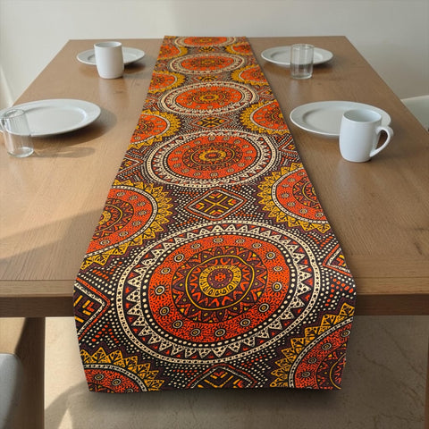 African print table runner - Table cloth - Orange kente – AfricanFabs