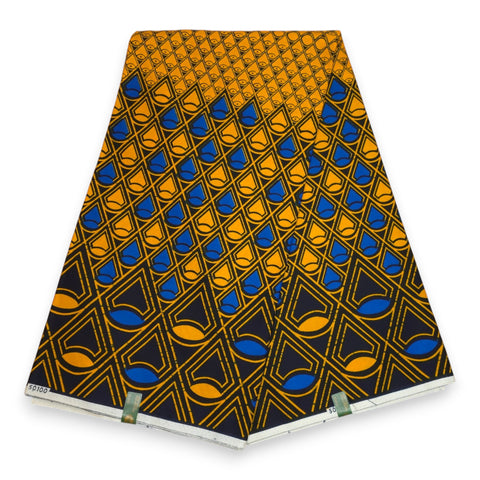 African print fabric - Purple Yellow Samakaka / Samacaca (Angola