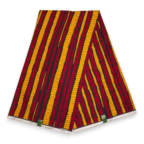 African print fabric - Orange & Olive African Prism - 100% cotton