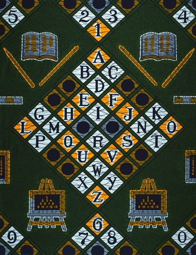 VLISCO Hollandais Wax print fabric - Green ABC VL00017