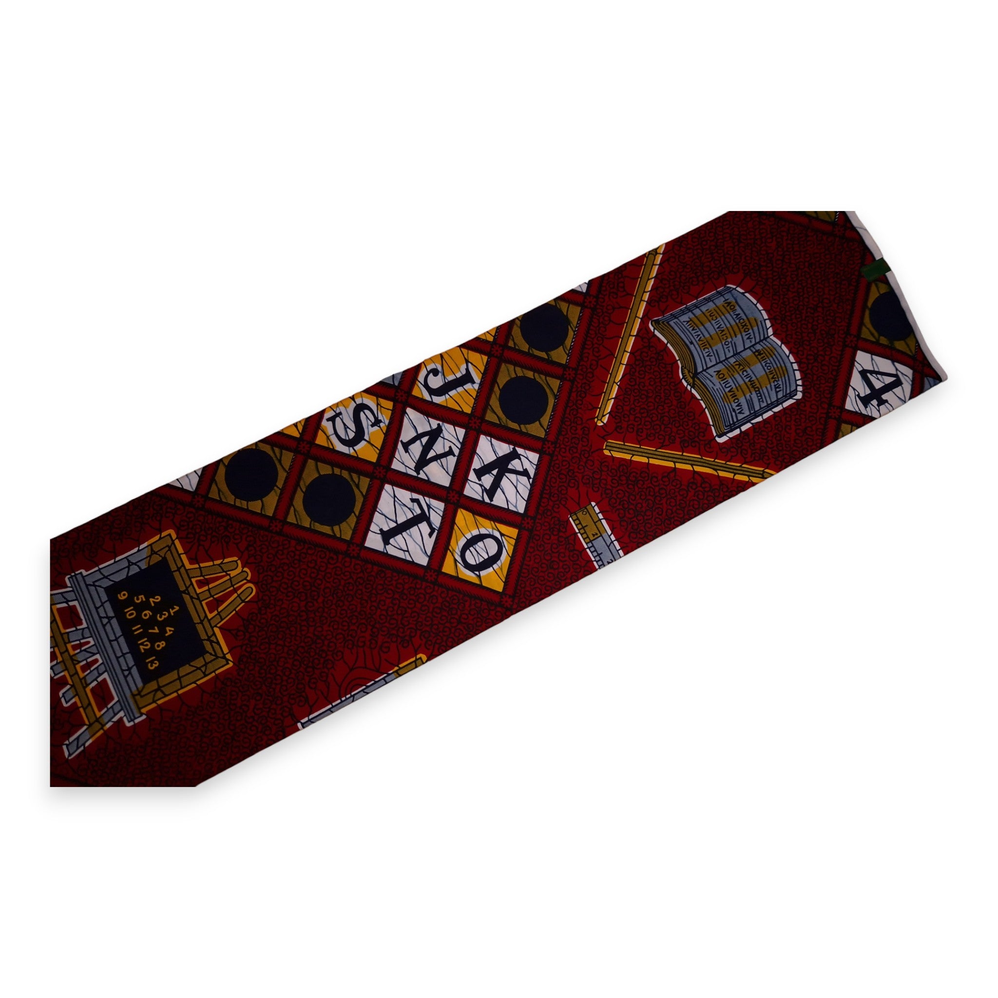VLISCO Hollandais Wax print fabric - Dark Red ABC Alphabet VL00017